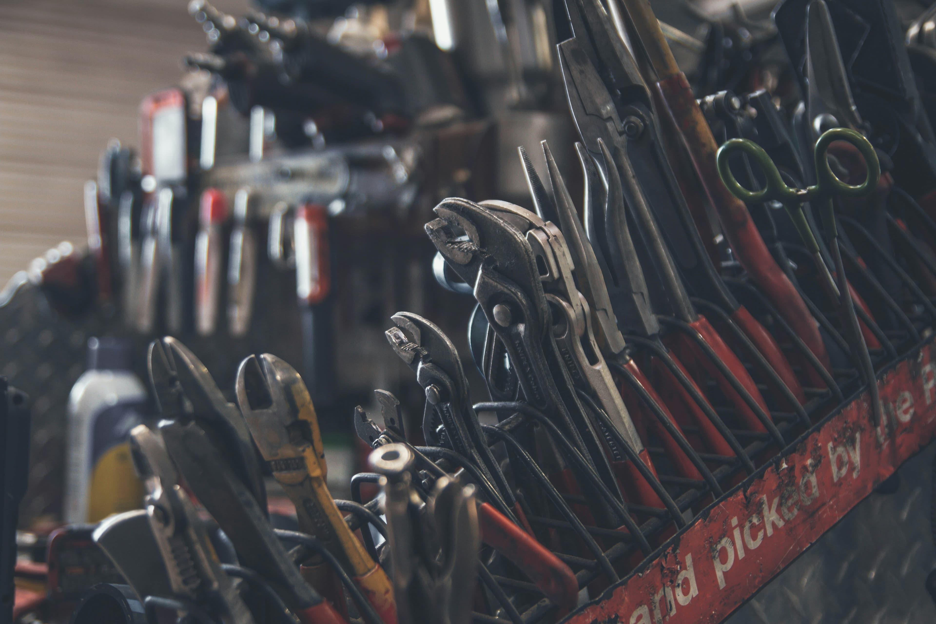 Close-up of trade tools, illustrative stock photo