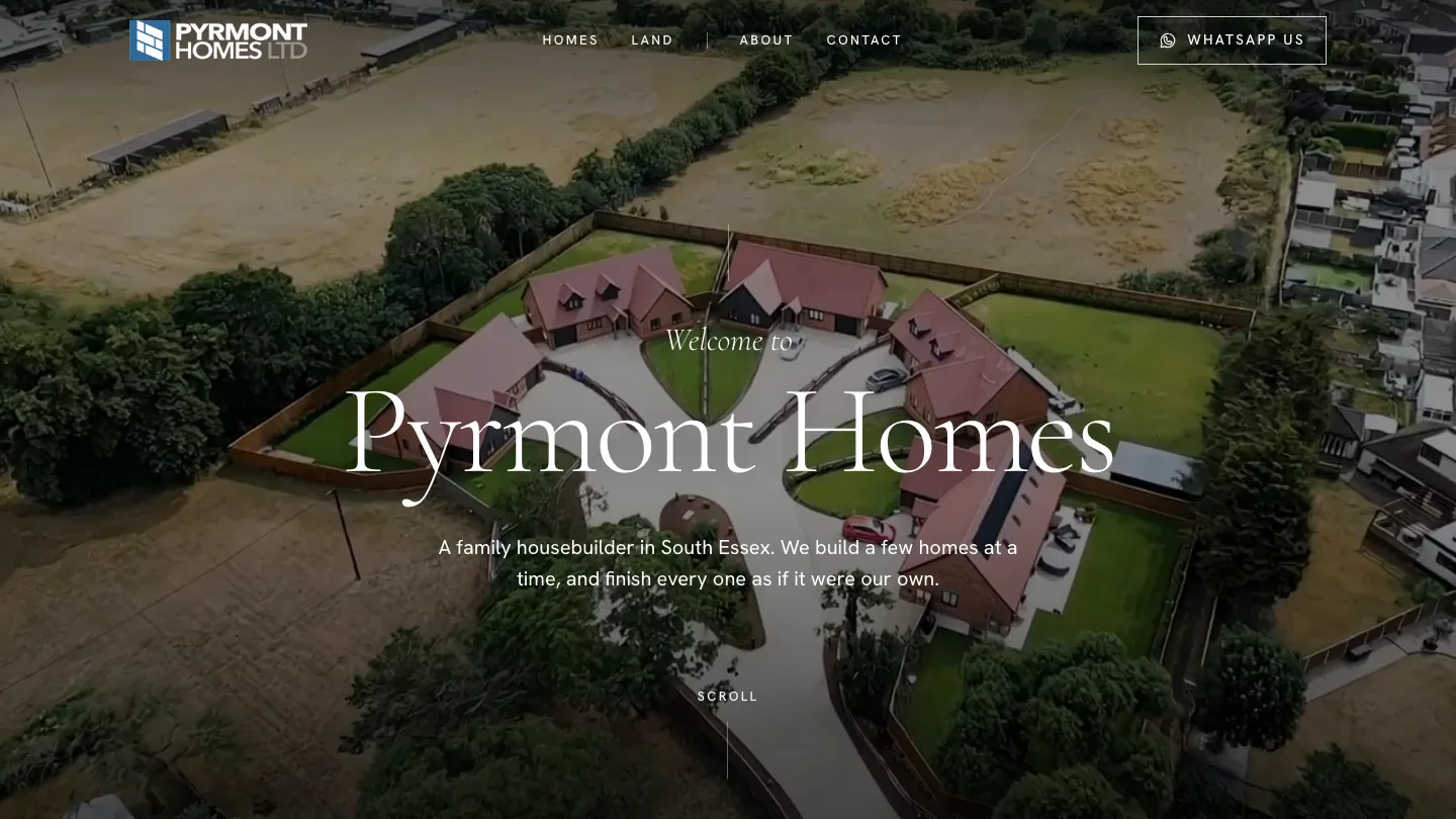Homepage of the Pyrmont Homes website